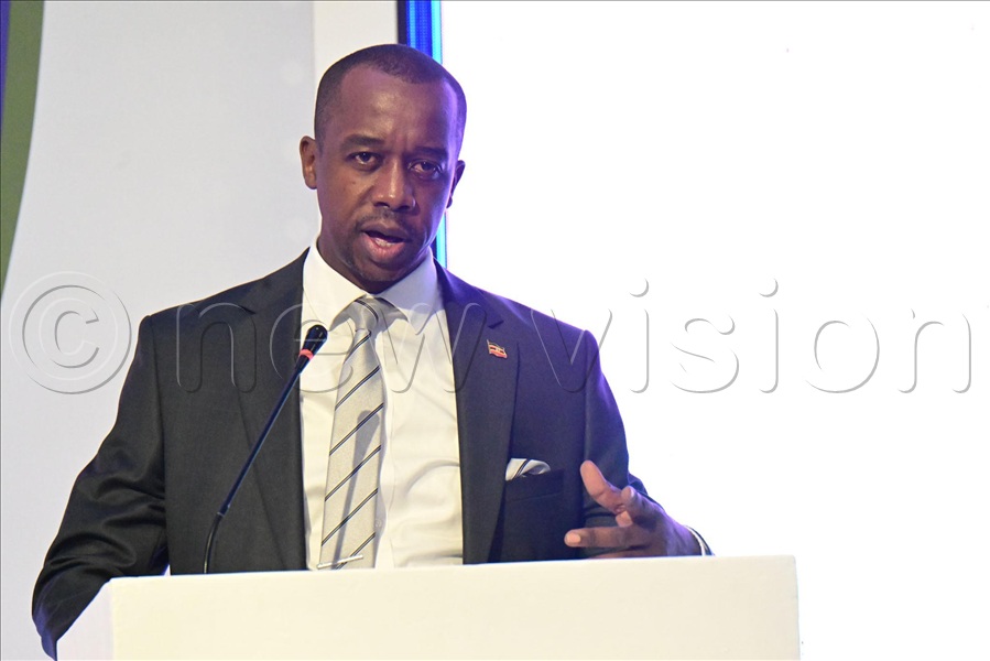 Charles Ayume MP Koboko Municipality and State minister for primary healthcare makes his remarks at the national immunization symposium at Serena Hotel in Kampala on June 25, 2026. (Credit: Maria Wamala)