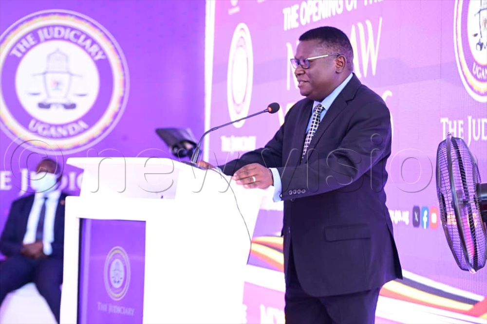 Minister of Justice and constitutional affairs Norbert Mao delivering his speech.