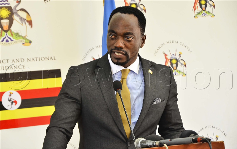 Abu Mwesigwa, the Presidential Press photographer addresses journalists during a press conference about a book launch at Uganda Media Centre, in Kampala on 6th May 2026. 