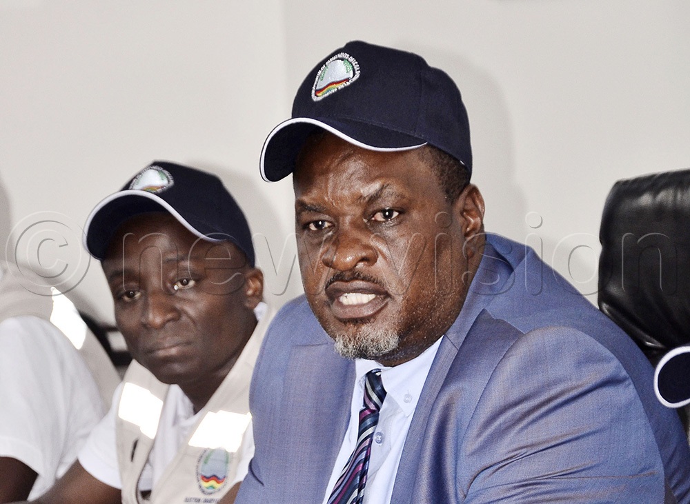  The Secretary general of the Forum of Parliaments of the International Conference on the Great Lakes Region, Dr. Deo Mwapinga (left) looks on as the group leader of the forum, Moses Frank Moyo speaks during the official launch of 2026 Uganda election observation mission on 9th January 2026 at Munyonyo. (Photo by Ronnie Kijjambu)