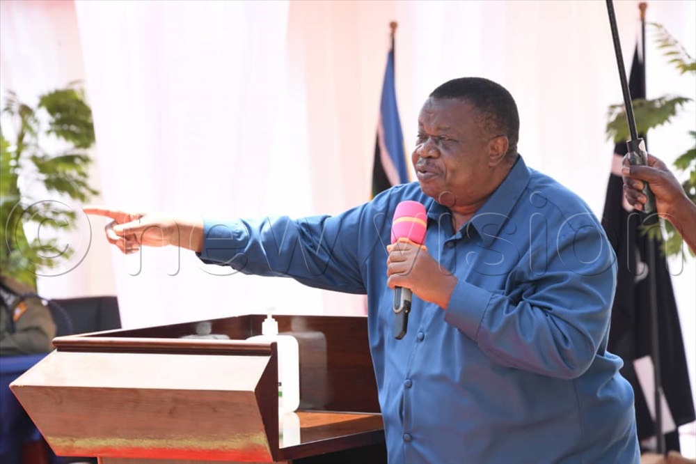 Minister Kahinda Otafire making his remarks during the event.