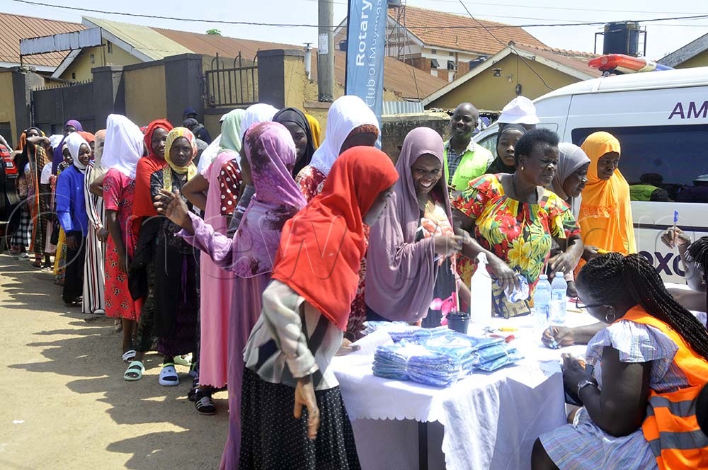 Women register to get mama kits and pads that were offered at the cancer run awareness camp for Muyenga- Ggaba Corridor at the East African Labour Institute on July 26, 2025. (Credit: Wilfred Sanya) 