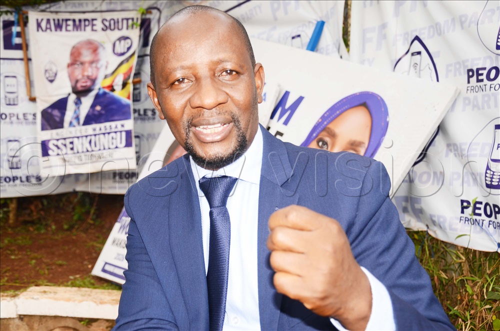  The Kira Municipality Member of Parliament, Ibrahim Ssemujju Nganda, addressing the press at PFF Katonga Road offices in Nakasero, Kampala. 