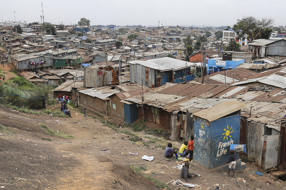 A general view of the Kibera informal settlement in Nairobi, where some residents collect plastic waste to deliver to a Human Needs Project (HNP) collection point, on August 11, 2025. (Credit: AFP)