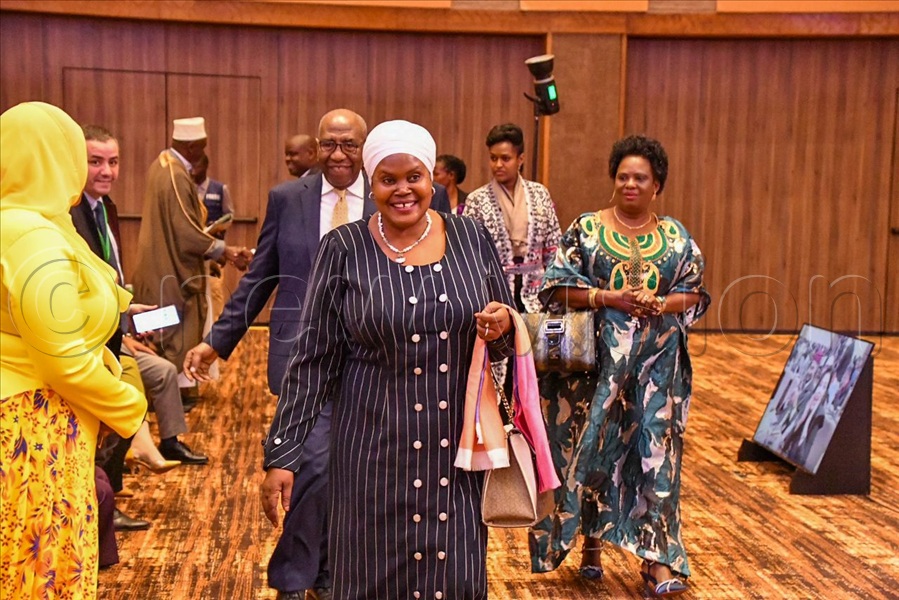 The 3rd Deputy Prime Minister, Rukia Nakadama, who represented Vice President Jessica Alupo, arrives for the ceremony. (All Photos by Miriam Namutebi)