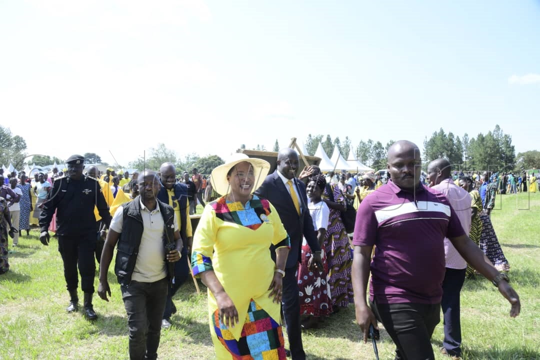 Speaker Among at one of President Museveni's campaign rally. 