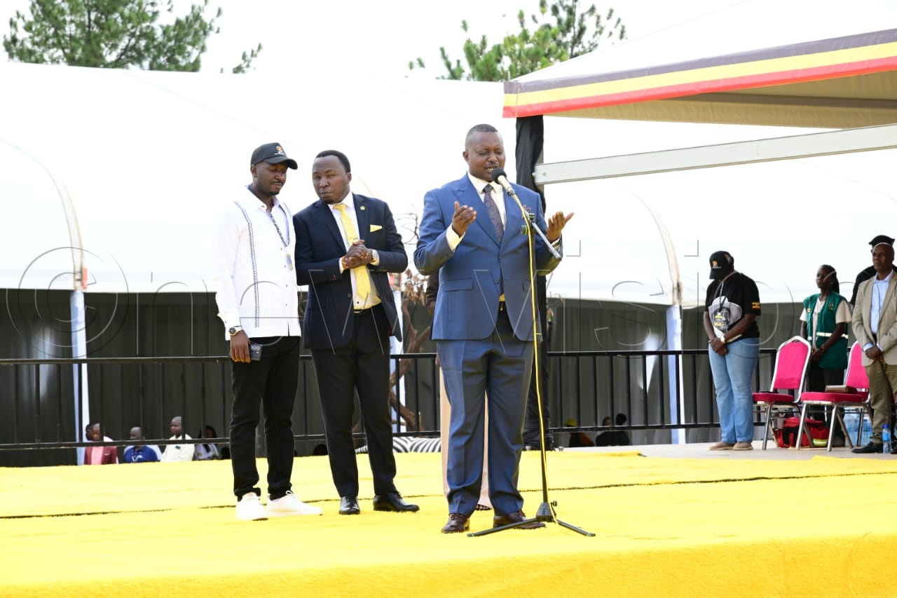 Pastor Aloysius Bugingo of House of Prayer Ministries International leading prayers at the event.