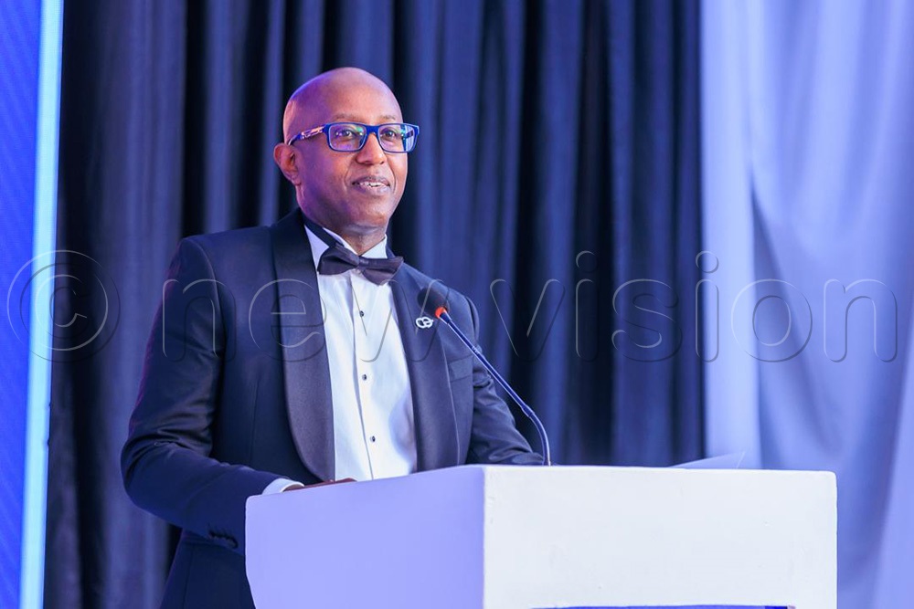 Peter Tumusiime, CWG Uganda’s country manager, speaking during the company’s 15th anniversary celebrations held at Kampala Serena Hotel on September 20, 2025. (Photo by John Musenze)