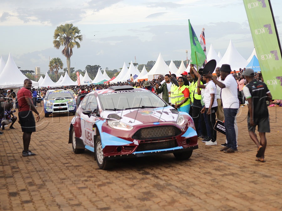 Hassan Alwi being flagged off at Gulu Independence Ground. PHOTOS: Johnson Were