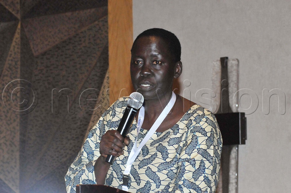Alice Alaso, the national Cordinator for the Alliance For National Transformation (ANT) Party, speaking during the National Women in Leadership Conference on 6th May 2026. (Photo by Nicholas Oneal)