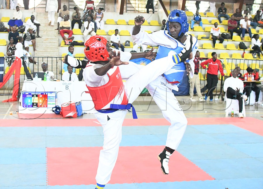 Some of the fighters in action during the Korea Ambassadors Cup Championship at Lugogo. Photo by Michael Nsubuga