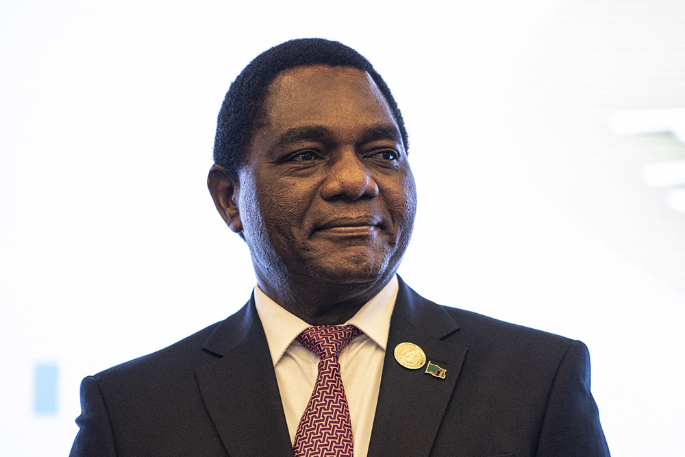 President of Zambia Hakainde Hichilema attends a side event before the opening ceremony of the 37th Ordinary Session of the Assembly of the African Union (AU) at the AU headquarters in Addis Ababa on February 17, 2024. (Photo by Amanuel Sileshi / AFP)