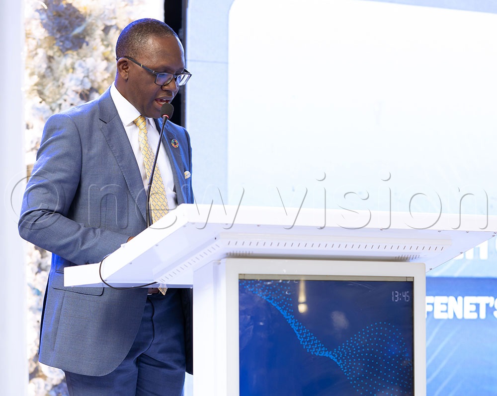 The director of public health at the Health Ministry Dr Daniel Kyabayinze addressing guests at the AFENET @20celebrations. (Credit: Agnes Kyotalengerire)