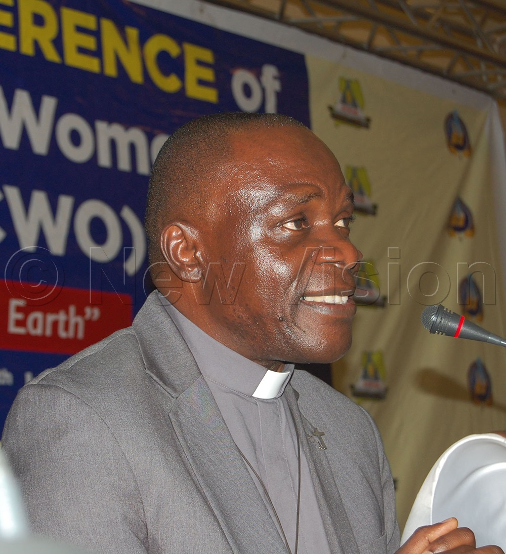 Fr Anthony Kibira giving his submission. (Credit: Mathias Mazinga)