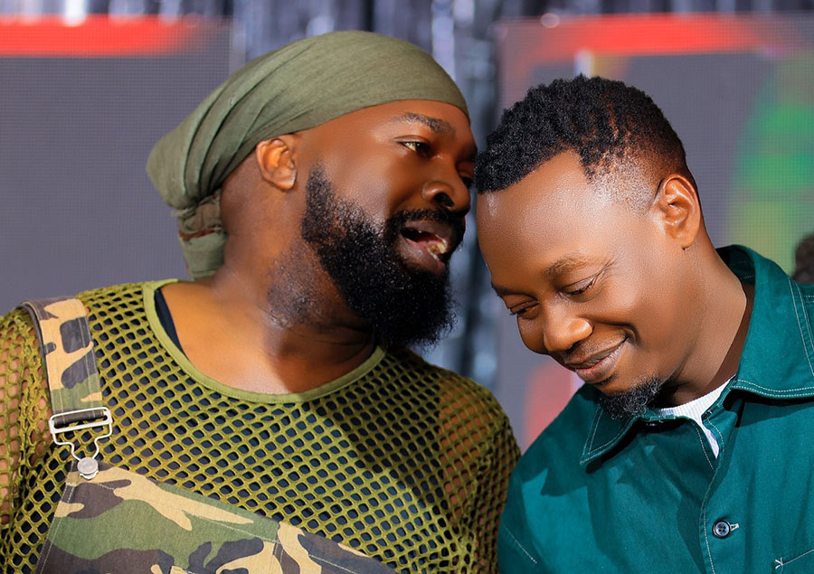 Mulindwa and Mesach Semakula at the festival