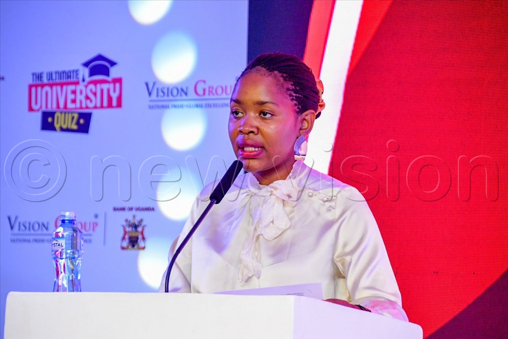 Lyn Tukei, the Head PR and Communications Capital Markets Authority addressing the audience.