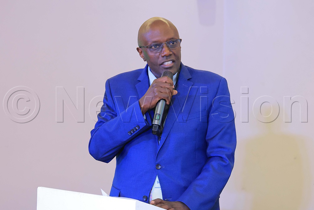 Amb. Richard Kabonero, Head of the Regional Economic Cooperation Department, Ministry of Foreign Affairs, Uganda, makes his remarks at the opening of the 12th session of the Uganda-Rwanda joint permanent on April 20, 2026 at Mestil Hotel in Kampala. (Credit: Maria Wamala)