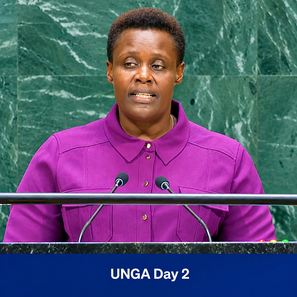 Vice President Jessica Alupo delivering President Yoweri Museveni&rsquo;s statement to the 81st UN General Assembly in New York on Wednesday, September 24, 2026. (Courtesy photo)