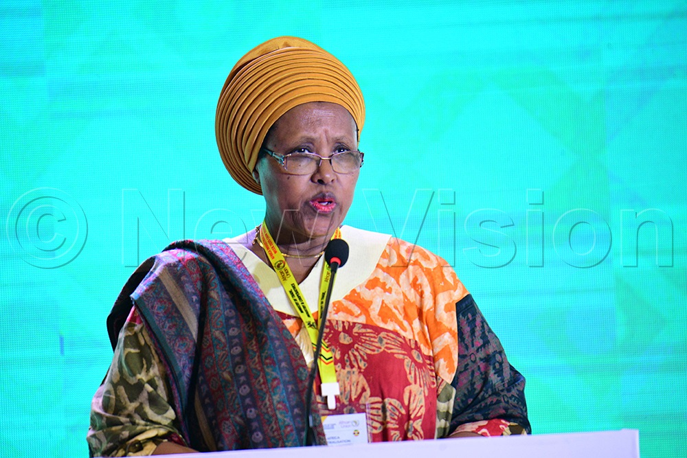 Rt. Hon. Grace. M. Kabayo, Secretary General of the Pan African Women organisation (PAWO) & Senior presidential adviser at the opening of the African Industrialization Week at Speke Resort Munyonyo on November 17, 2025. (Photo by Maria Wamala)