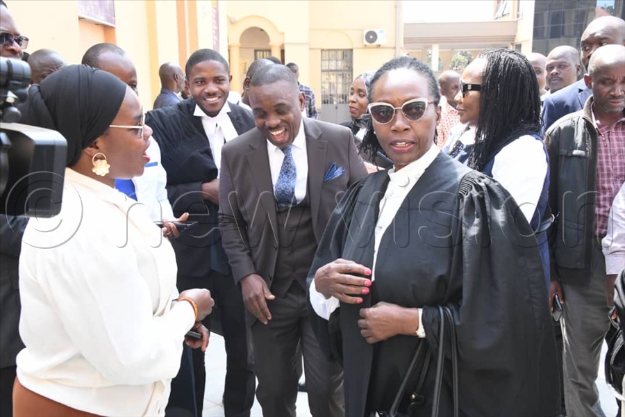 Besigye's lawyers at court before their case was heard.
