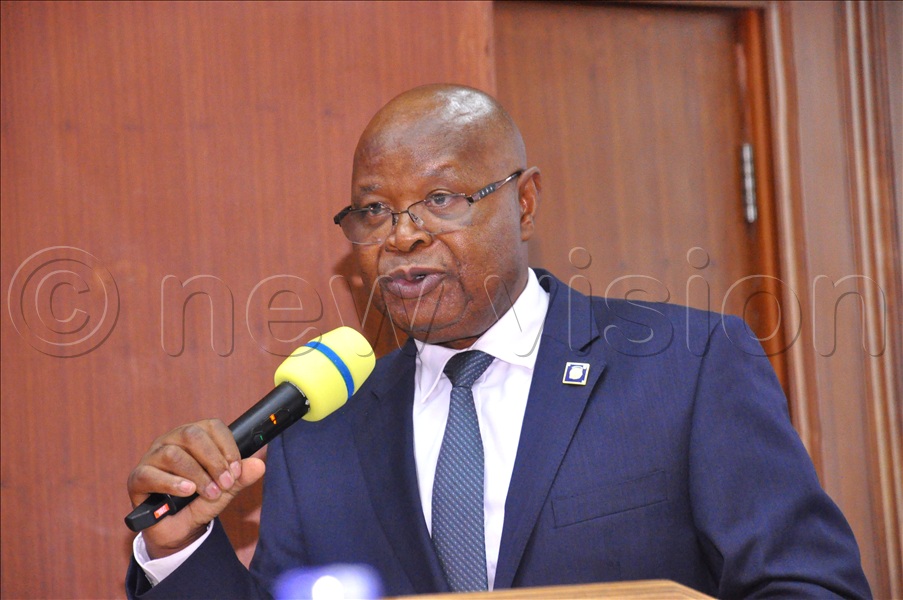 Chris Mukiza, the Executive Director UBOS addressing participants during the launch of the Uganda malaria indicator survey dissemination at Uganda Bureau of Statistics (UBOS) in Kampala on March 12, 2026. (Credit: Nancy Nanyonga)  