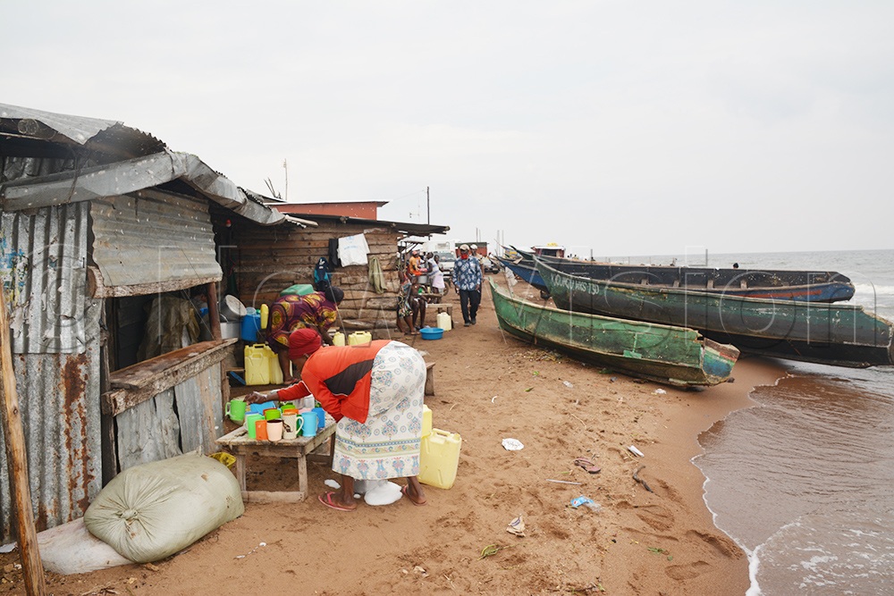 Flooding Lake Victoria threatens Kigungu landing site.