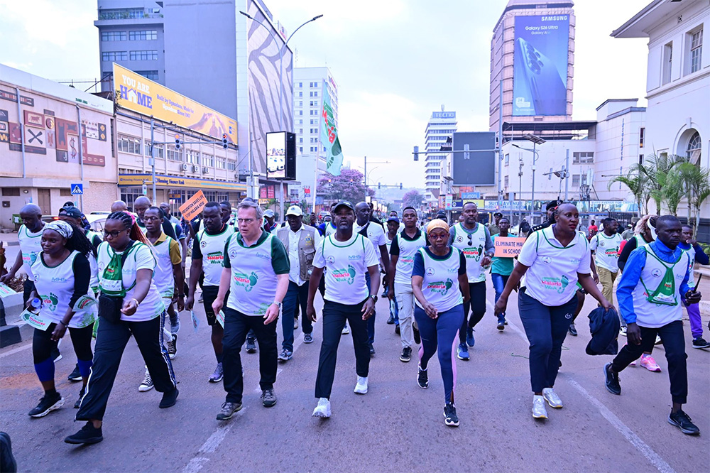 Deputy Speaker Thomas Tayebwa participating in the Parliamentary Malaria Walk. (Courtesy photo)