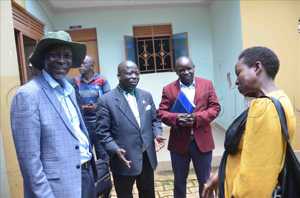 Leaders of Lango chatting after the meeting on sunday in preparation for President Museveni`s campaign rally. 