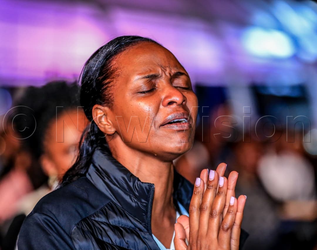 A lady in a moment of deep worship.