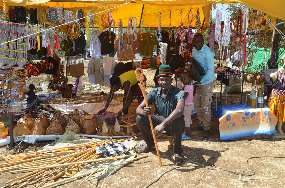 Bridal, marriage and traditional beauty items on sale along a street in Moroto town. (Photo by Olandason Wanyama)