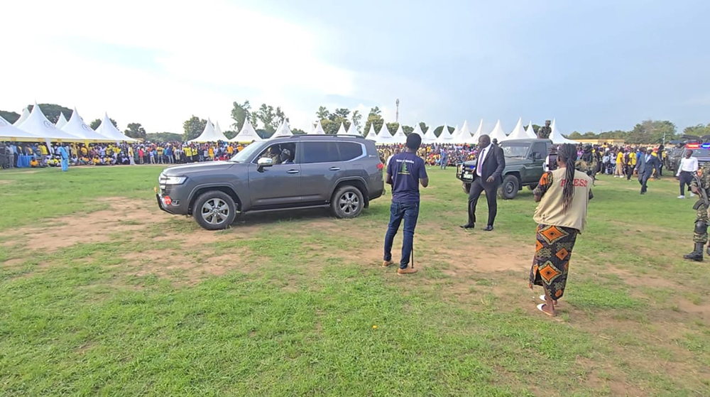 Gen. (Rtd) Moses Ali arrives for the victory celebration. (Courtesy)