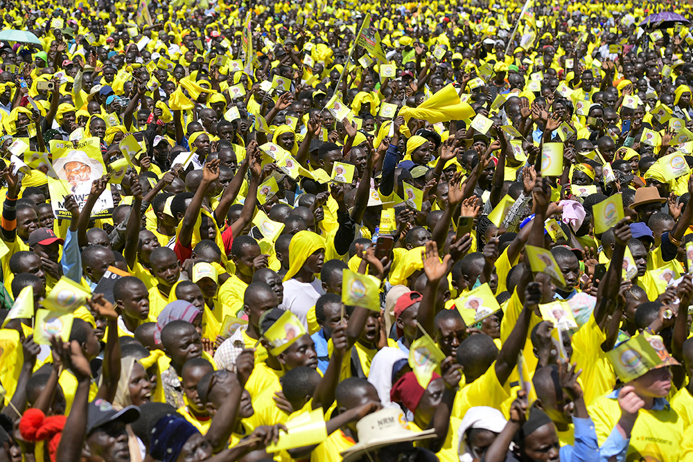 NRM supporters attending the campaign rally in Manafwa. (PPU)