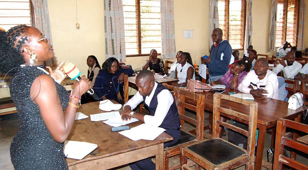Young people being sensitized about gambling during the workshop at Sharing Youth Centre Nsambya. (Photo by Mathias Mazinga)