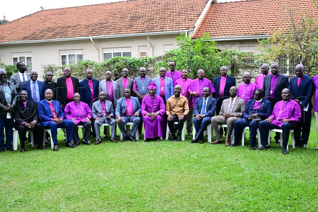 Tayebwa in a group photo with Bishops who attended the function.