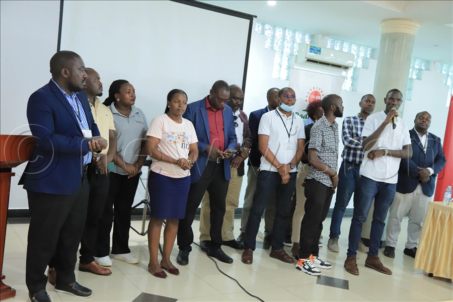 Mbarara Vision Group staff being introduced during the Vision Group South Western advertisers’ engagement.