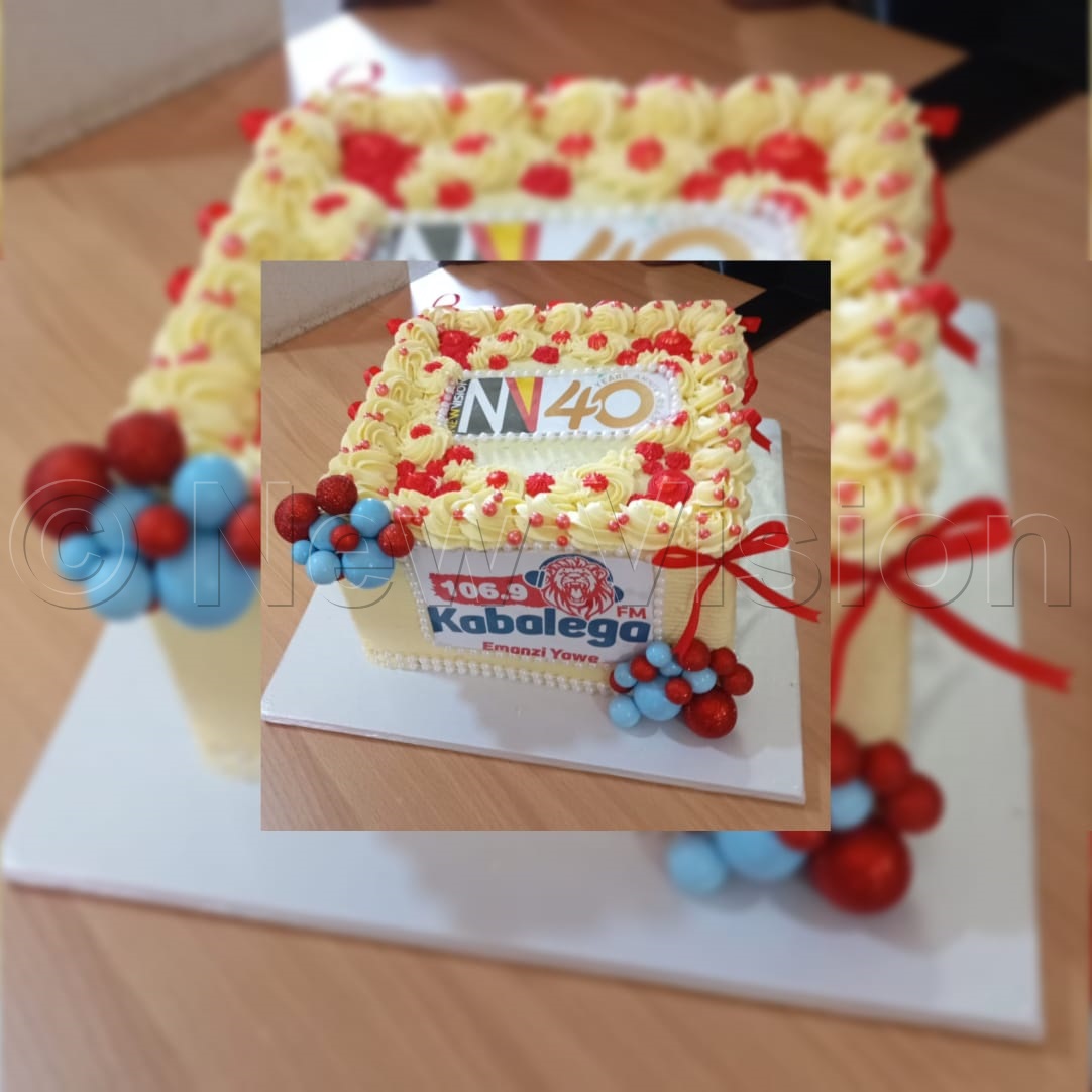 Kabalega FM 106.9 from Hoima also cut cake to celebrate Vision Group at 40