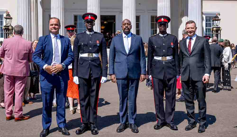 Gen. Muhoozi Kainerugaba (C) himself attended Sandhurst for the same course decades prior, graduating in 2000.