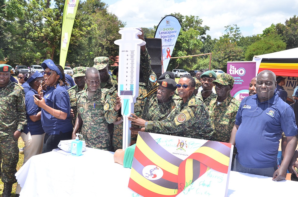 A team of UPDF medical officers led by Commissioner HIV also joined the launch. (Photo by Joseph Ekol)