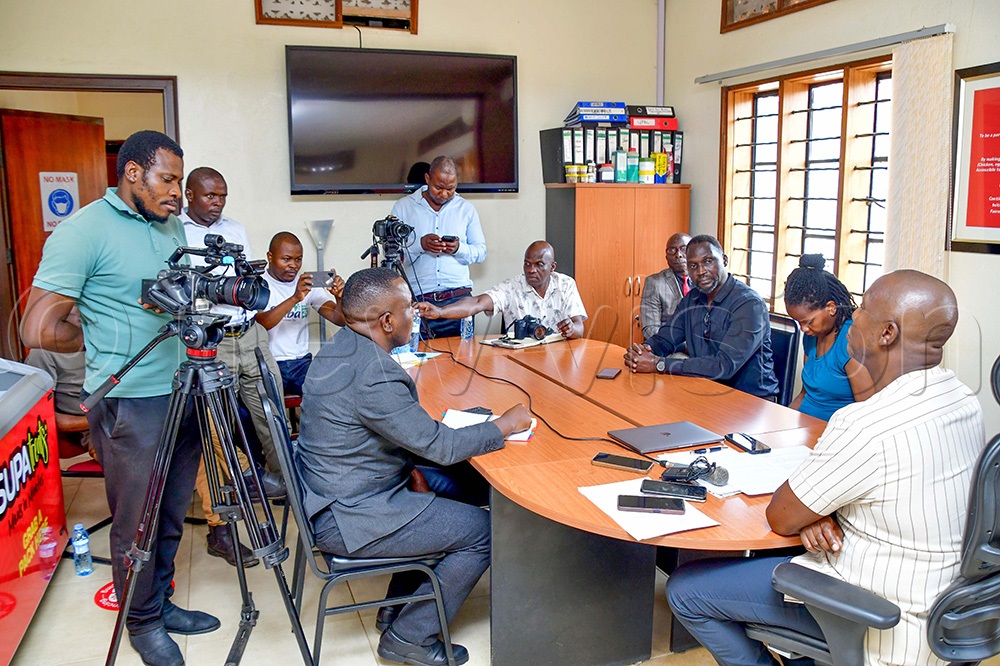 Aga Sekalala Jr, the Executive Board Chairman Uganda Manufacturers Association during a meeting with Vision group staff on November 19, 2025 at the Ugachick Poultry Breeders Limited on Gayaza road. (Photo by Miriam Namutebi)