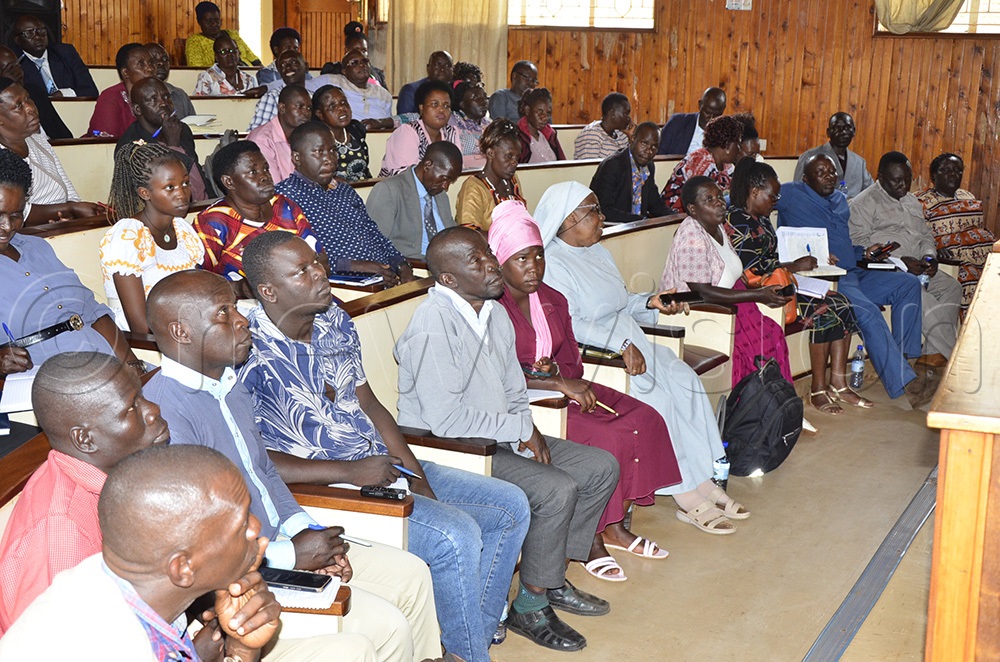 Some of the headteachers and teachers who attended the release of PLE results. (Photo by Yosam Gucwaki)