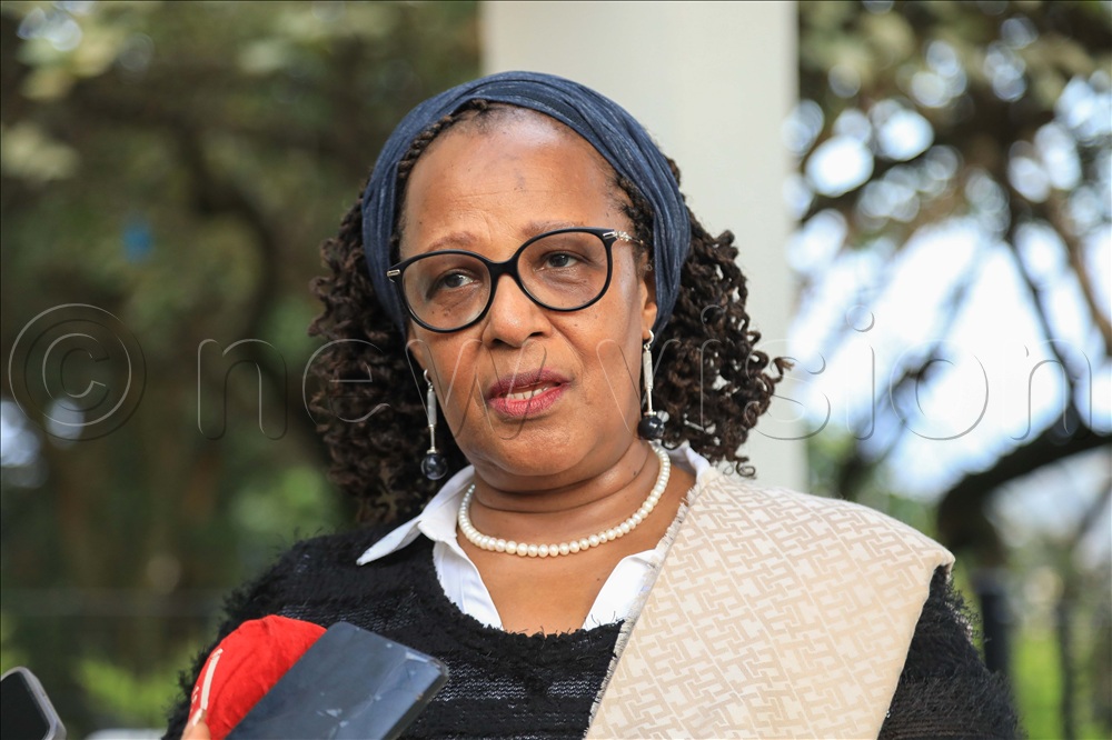 Margaret Mutembeya Otteskov Uganda's Ambassador to Denmark addressing Journalist during the delegations meeting in Kampala.