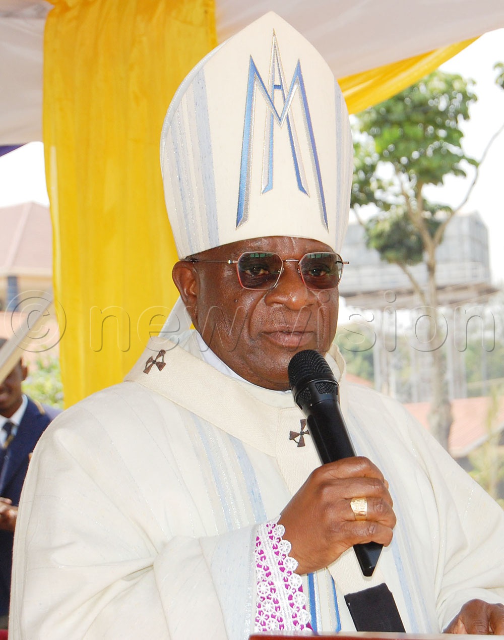 Archbishop Paul Ssemogerere delivers his homily during the thanksgiving Mass for SMACK's feast day and 120th anniversary celebration. (Photo by Mathias Mazinga)