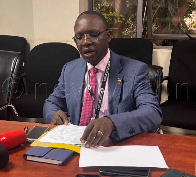 Dr Daniel Kyabayinze, the Director of Public Health at the Ministry of Health, speaking to journalists on August 6.