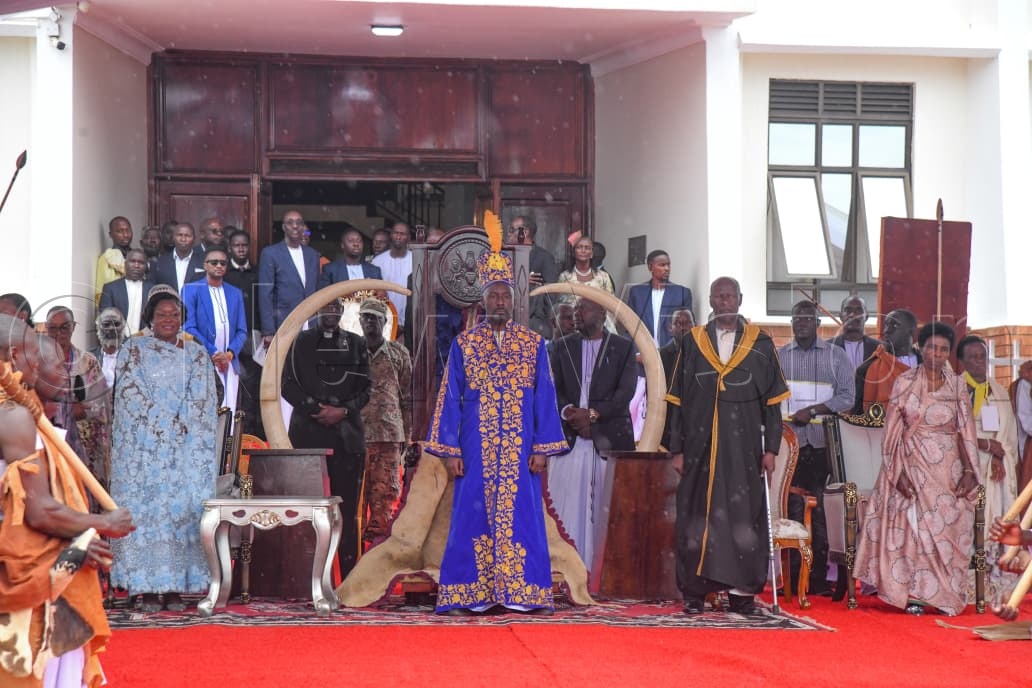 Nyabongo I, 56, succeeds the late King Oyo Nyimba Kabamba Iguru Rukidi IV, who died on August 27 this year at the age of 34, ending his 31-year reign. (Credit: Richard Sanya)