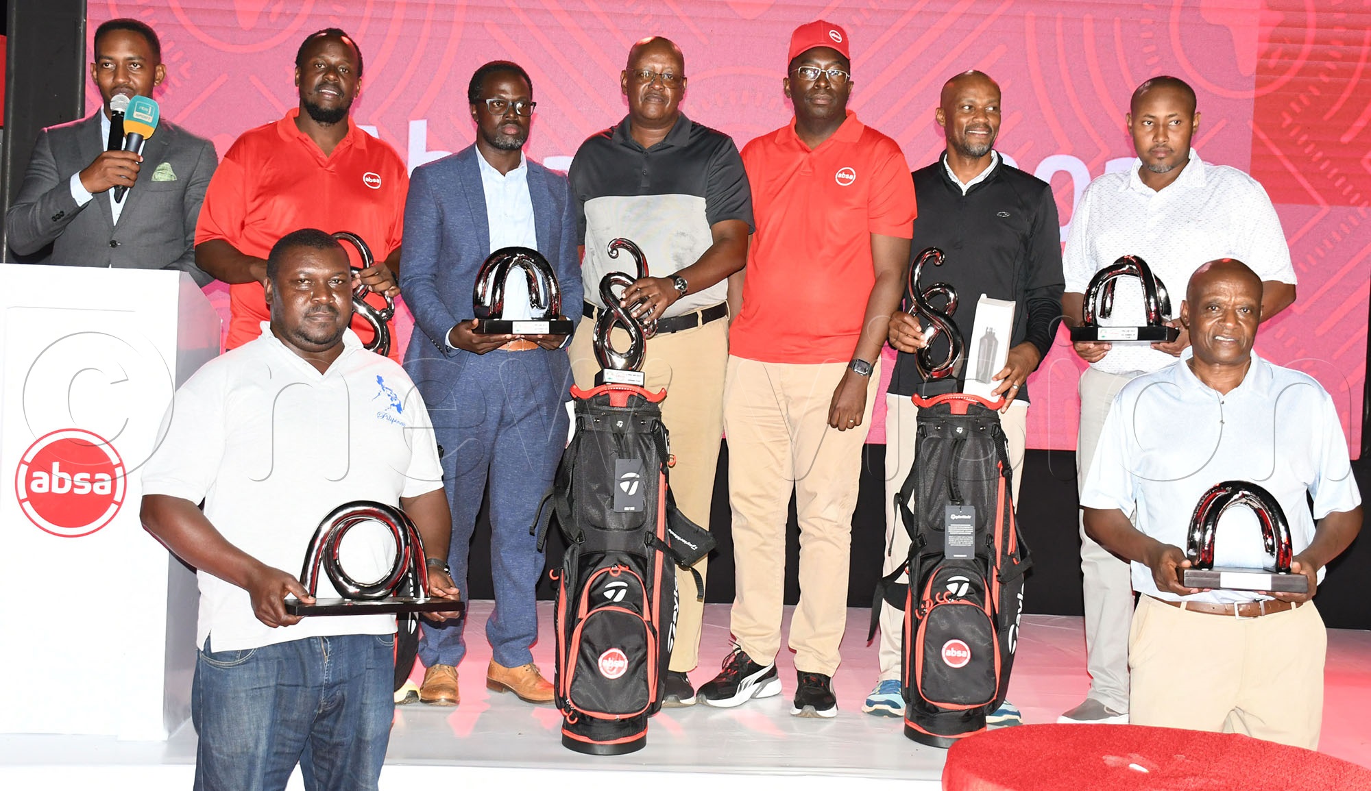 The top amateurs from the Pro-Am pose with their prizes after the event at Kitante. Photo by Michael Nsubuga