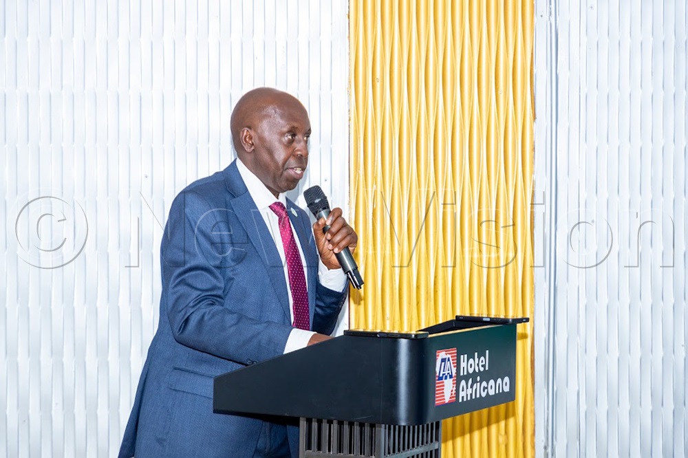 Brig. Gen. Henry Isoke addresses youth during an anti-corruption engagement at Hotel Africana on Friday. (Credit: Rhyman Agaba)