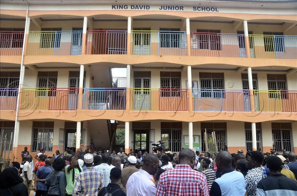 Parents at King David Junior School after the accident recently.
