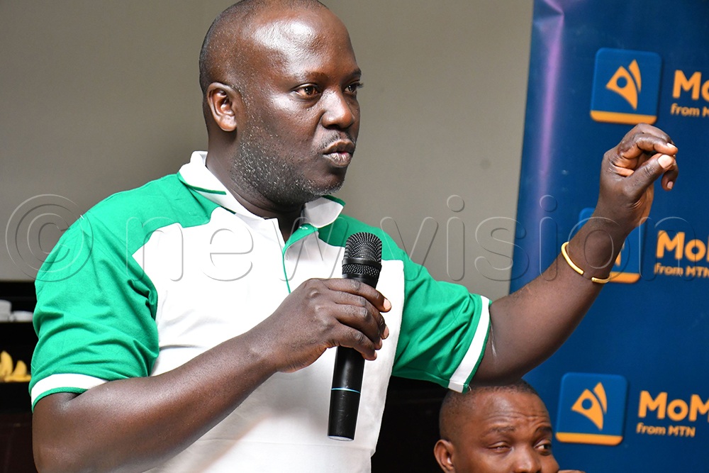 Francis Kagolo, the Senior Producer for News and Current Affairs at Vision Group remarks about Sexual Harassment in the newsrooms during the three-day Editors' Guild Convention at Nile Resort Hotel in Jinja City on August 1st, 2026. (Credit: Donald Kiirya)