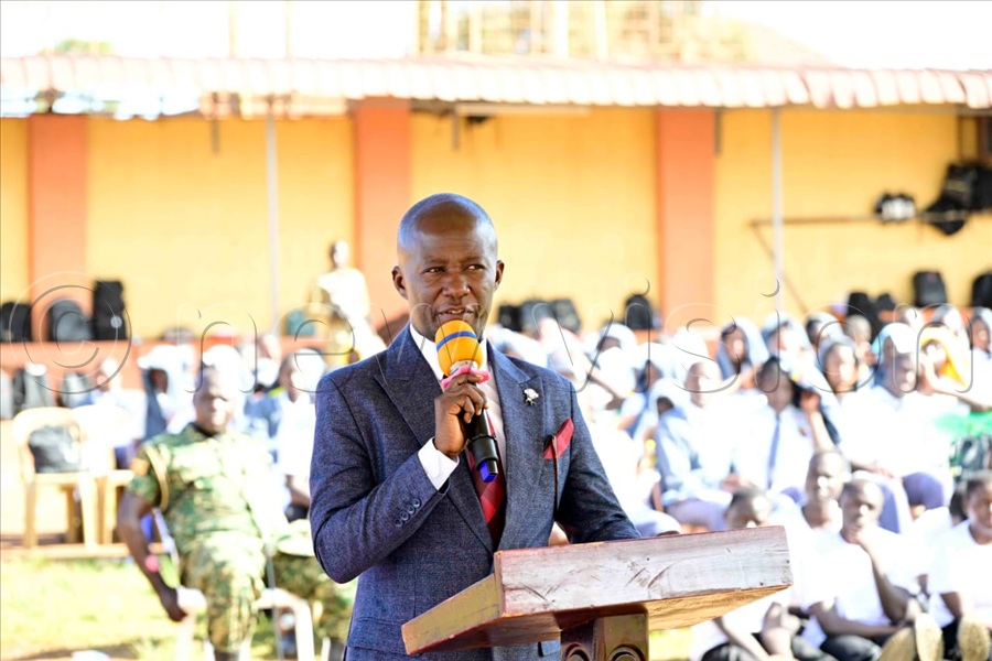 Kitebi Secondary School head teacher, Hajji Mumammad Kamulegeya, remarks.