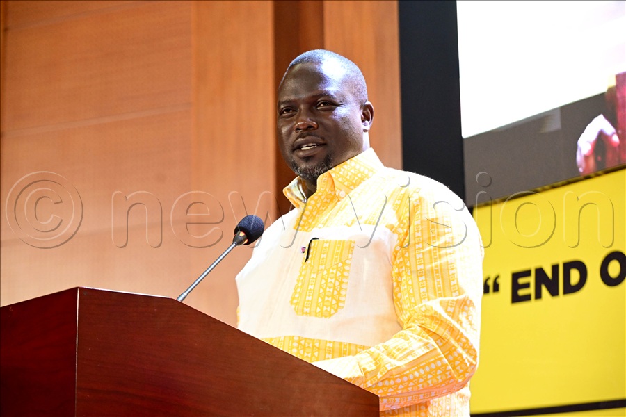  Secretary General of the National Resistance Movement Richard Todwong remarks at the launch of the NRM manifesto report 2021-2026 at the Office of the Presidency in Kampala on April 21, 2026. 